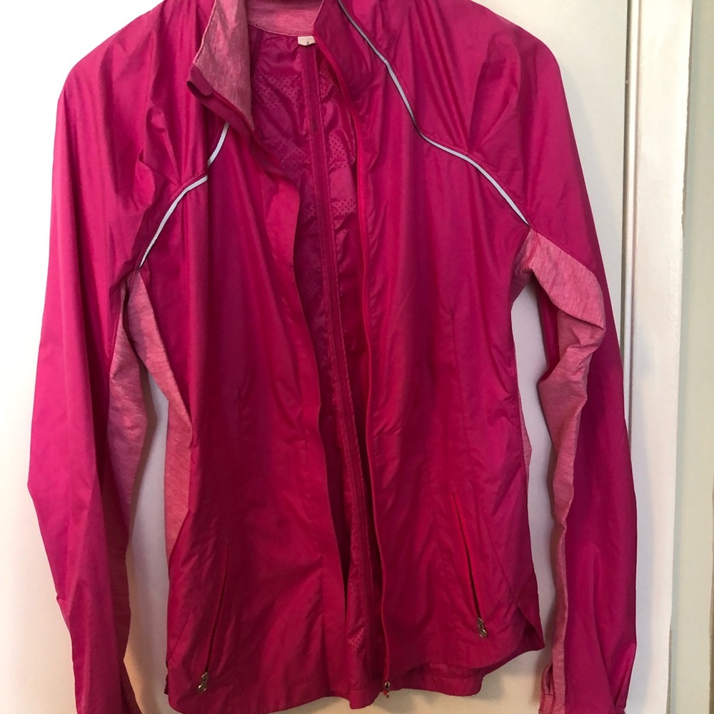 Lululemon running jacket. Size 8. Pink. Barely worn.